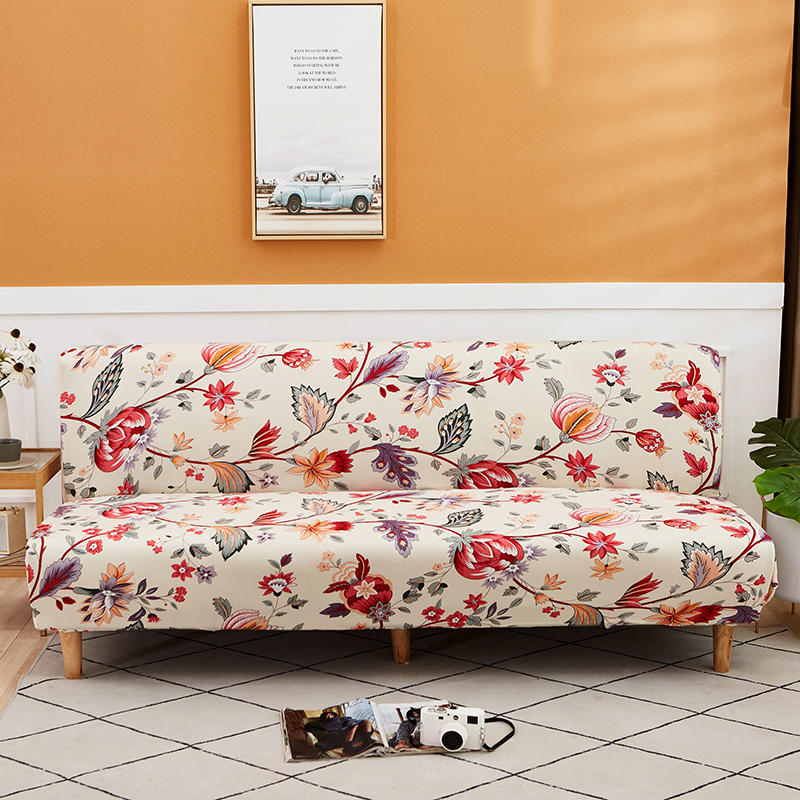 Moderní skládací potah na pohovku bez područek, kostkovaný elastický futon, velké sedadlo, potah na pohovku, přehoz do obývacího pokoje bez područek
