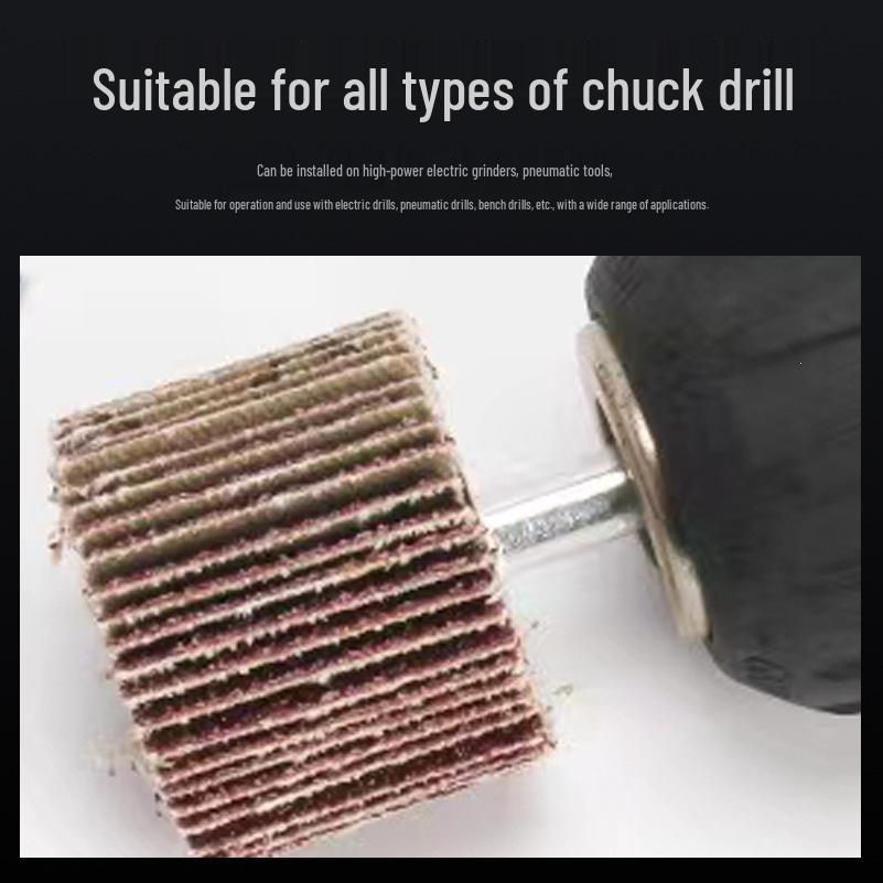 Sanding Head with Handle: Flap Wheel, Shaft Impeller, and Cylindrical Grinding Cloth