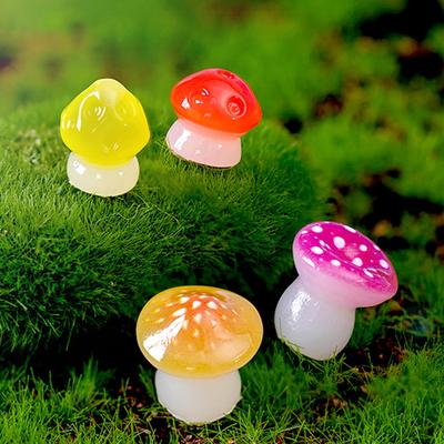 10 ks kreativní noční záře simulace houbové figurky zvířecí model mech mikro krajina domácí dekorace miniaturní ozdoba