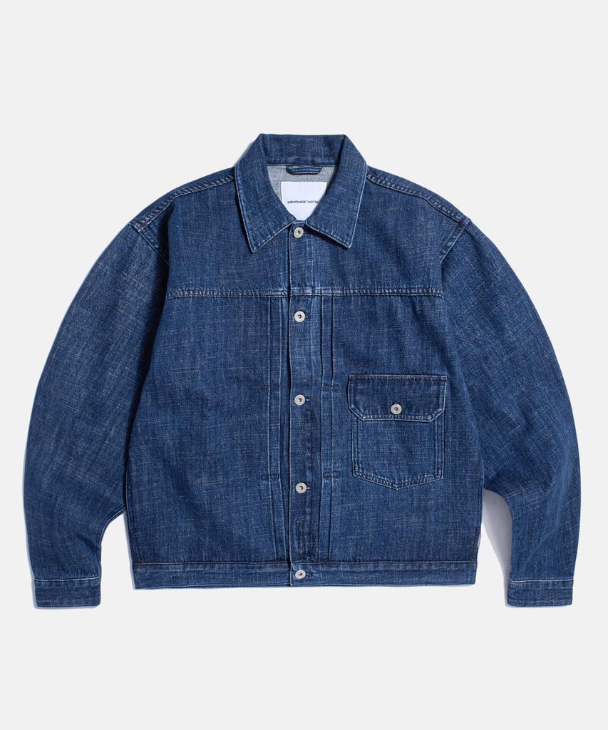 Espionage (Jpn Fabric)Type 1 Kaihara Denim Trucker Jacket Mid Indigo