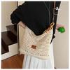 Holiday Style Woven Bag Women's New Knitted Hollow Shoulder Bag Fashionable Large-capacity Messenger Bag Beach Bag