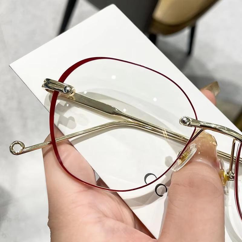 Gradient Ladies Reading Glasses Fashion Anti Blue Ray Presbyopia Eyeglasses Clear Lens Frame Hyperopia Frameless Eyewear