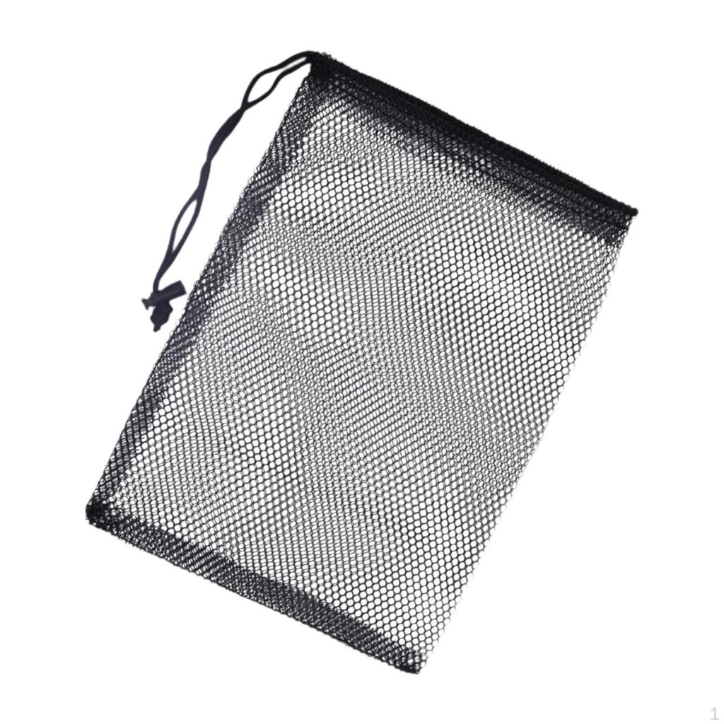 Black Golf Bag with Professional Nylon Storage Net And Drawstring for Shower, Tennis, Gym, Swimming