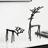 1/2Pcs Christmas Reindeer Statue Minimalist Artistic Deer Figurine Metal Animal Sculpture Home Office Desktop Decoration Ornament