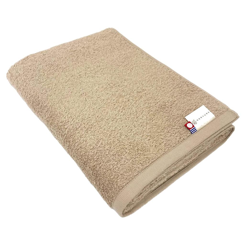 Imabari Towel Bath Towel Highly Solid 1 Made in 70 x 130 cm Set, "Lian" - Premium, Medium-Weight, Absorbent, Beige, Towel, Japan, 100% Cotton,