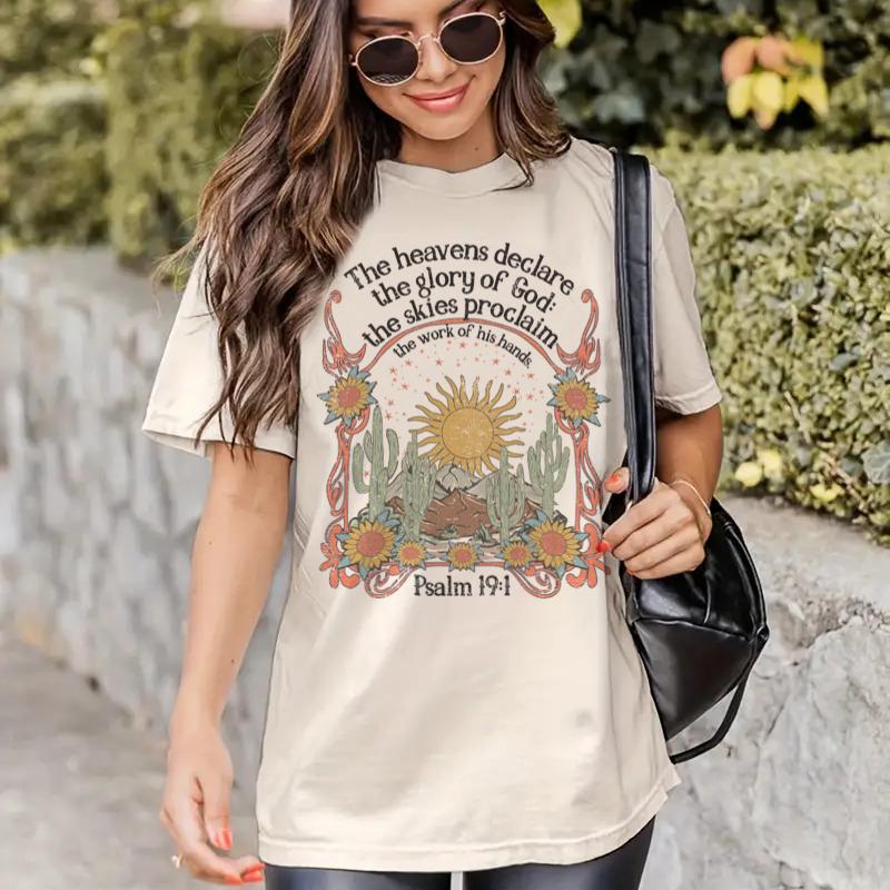 Psalm 191 Jesus Faith TShirts Women Vintage Boho Bible Verse Tshirt Christian Inspirational Tee Shirt FeUnisex Religious Tops