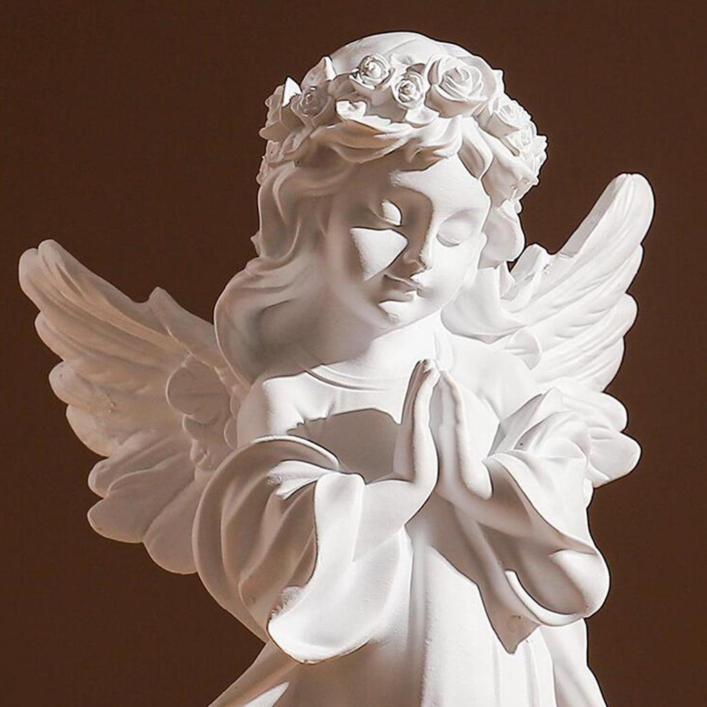 Cute Resin Praying Angel Figurine European Style Fairy Prayer Angel Shelf Sculpture Desktop Ornament