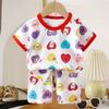 Kids Cotton Summer Outfit Set - Short Sleeve T-Shirt & Shorts 2-Piece Pajamas for Boys and Girls Clothing Sets
