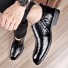 Casual pointed leather shoes men's business dress one pedal spring and summer British wedding groom derby shoes