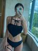 Korean Retro Bandeau Camisole Swimsuit for Women