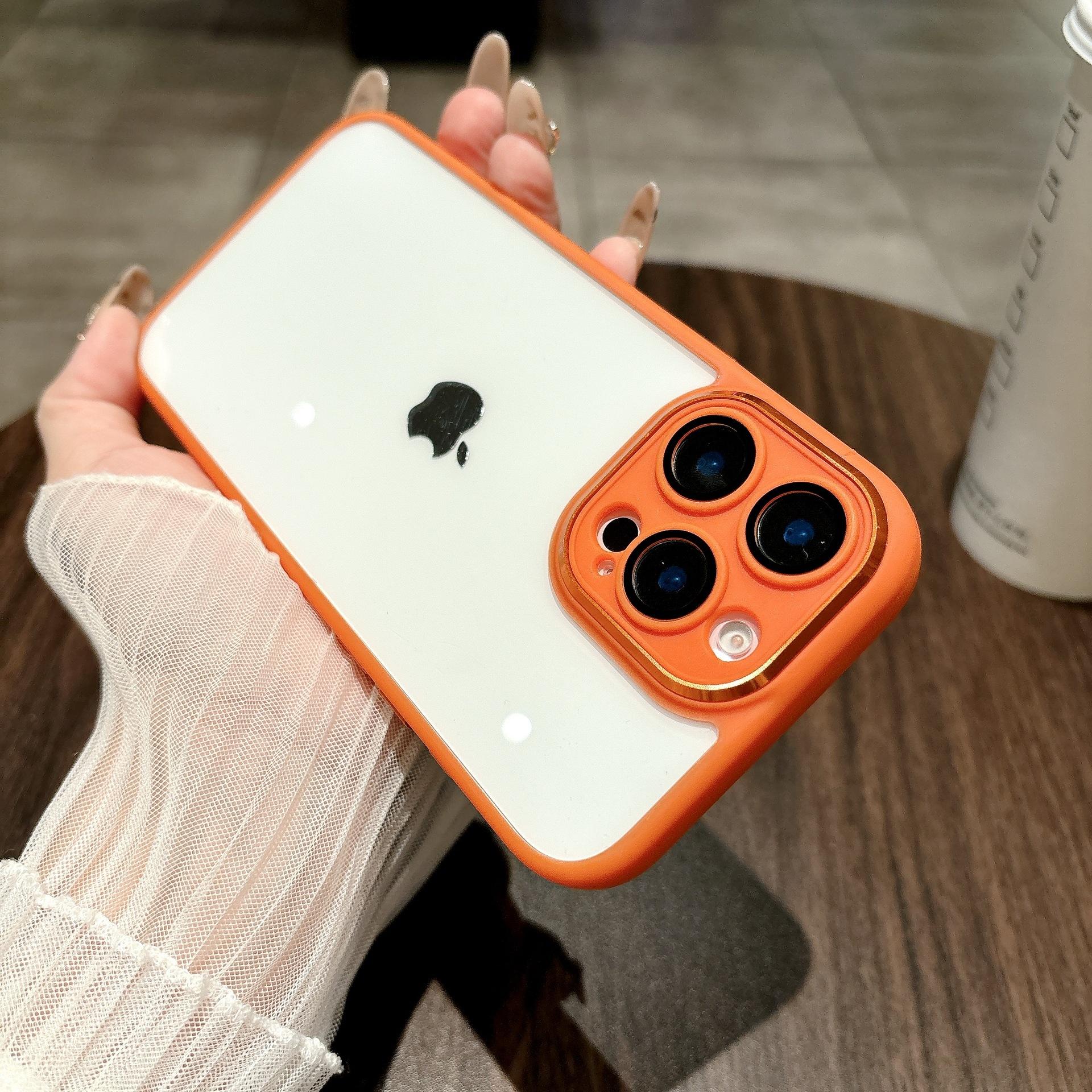 

For IPhone 16 Promax Golden Shield Mirror Phone Case for Apple 15 Acrylic High Transparency Strong Magnetic Attraction For iPhone12Promax