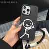 Funny Cartoon Matchman Phone Chain Lanyard Case For iPhone 17 16 15 14 13 Pro Max 11 Plus Shockproof Silicone Luxury Soft Funda