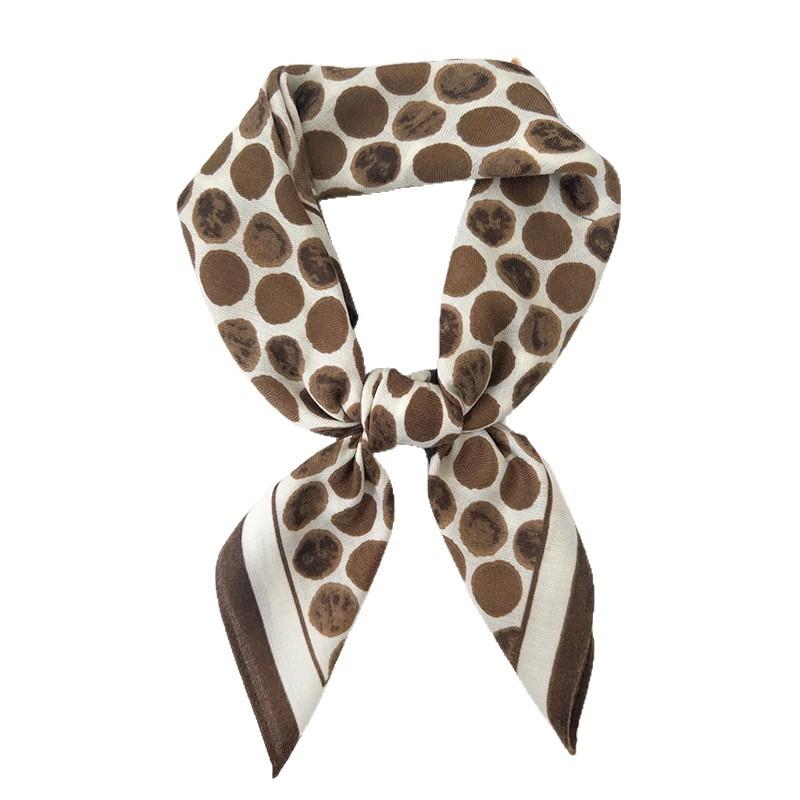 Blue Polka Dot Square Scarf Silk Scarf Neck High-end Thin Scarf Women's Autumn and Winter New Fashion Outer Shawl Scarf