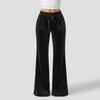 Women'S Simple And Elegant Velvet Casual Pants For Spring And Summer Drawstring Slimming Wide-Leg Trousers
