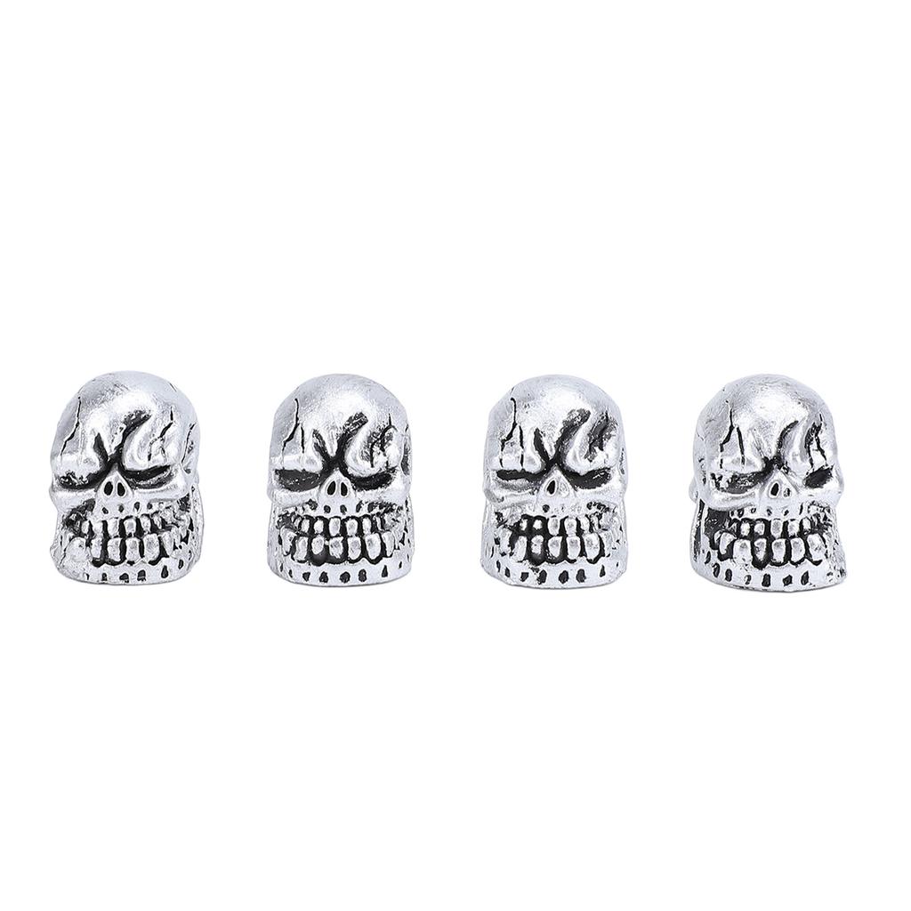4 Pcs Skull Valve Stem Caps 7mm Diameter Car Tires Valve Stem Caps Airtight Seal for Car Truck Bike
