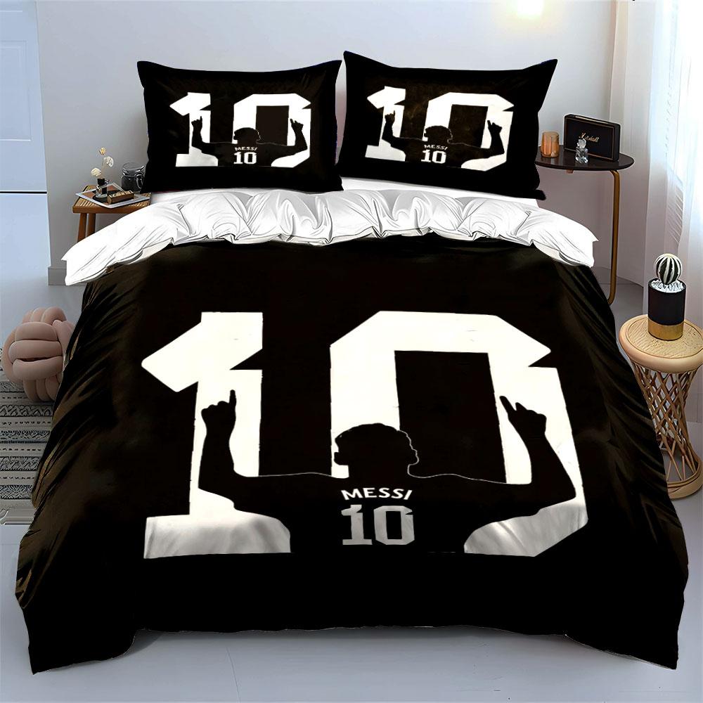 Silhouette, "Messi," number 10. Bedding sets Duvet cover sets Duvet covers Pillowcases(1 * Duvet Cover 2 * Pillowcases, without duvet insert)