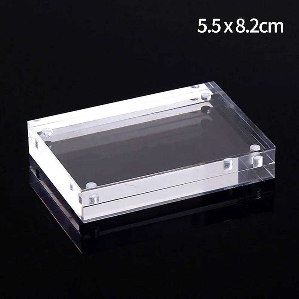 Transparent Acrylic Photo Frame Magnetic Poster Display Stand PhotoCard Holder Picture Frame Practical Message Memo Board-Frame