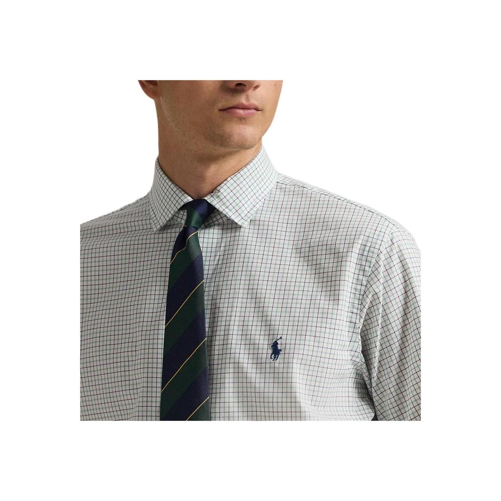 Polo Ralph Lauren Check Stretch Cotton Twill Small Pony Embroidered Medium Width Collar Long Sleeve Button Down Shirt Classic Edition 710966474-019