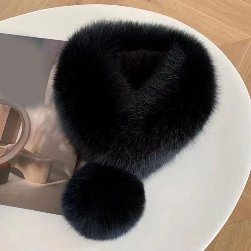 Faux Furs Scarf Winter Warm Neck Wrap Furry Neck Scarf for Office Daily Wear