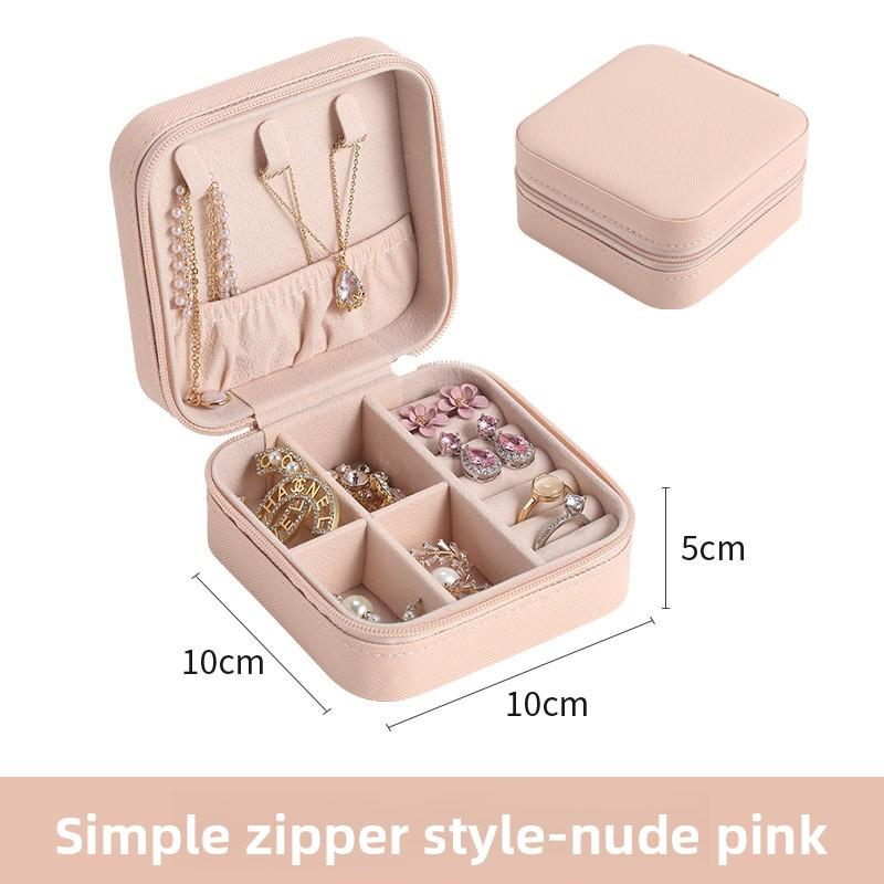 Mini Jewelry Box Storage Box Bag Small Pu Necklace Earrings Stud Earrings Jewelry Box Portable Jewelry Box