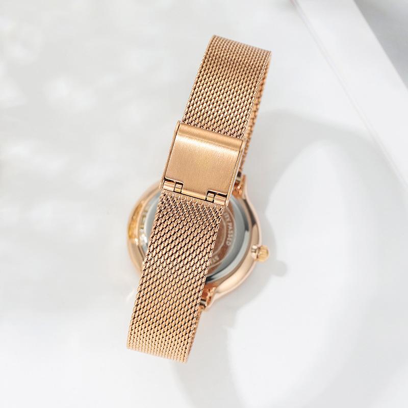 Women'S Simple Temperament Niche Quartz Watch Ultra-Thin Mesh Strap Watch Fashion