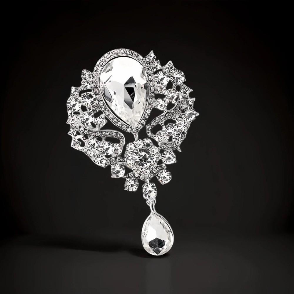 Luxury Rhinestone Rhinestone Bow Tie Large Crystal Water-drop Brooches  Formal Events