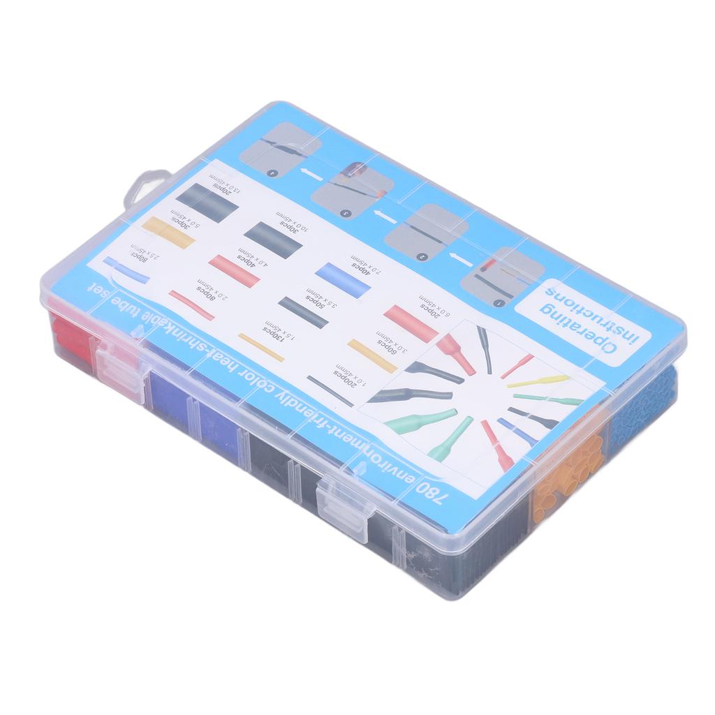 780 Pcs/Sets Insulated Heat Shrink Tube 2: 1 Waterproof Heat Shrinkable Tubes Kit for Wires