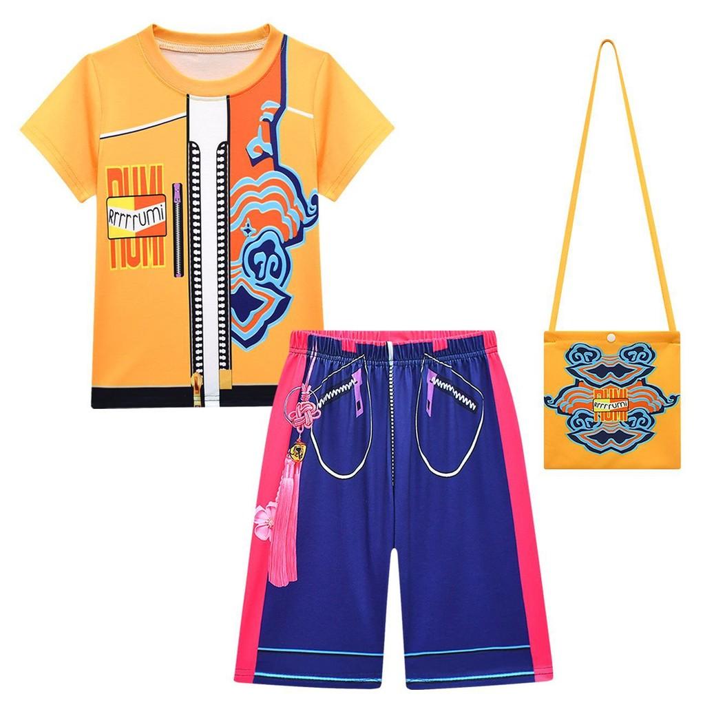 

Детский Девочки Аниме Мультфильм ПОП Певица Суперзвезда Принт Футболка с Короткими Рукавами Шорты Брюки Комплект Костюмы для Хэллоуина Косплей 160Cm