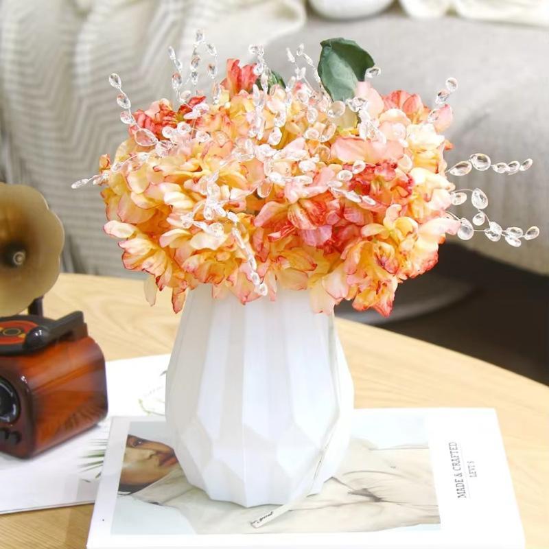 Elegant Acrylic Crystal Drop Flower Twig Picks 10Pcs for Wedding Bridal Bouquet Embellishment Use