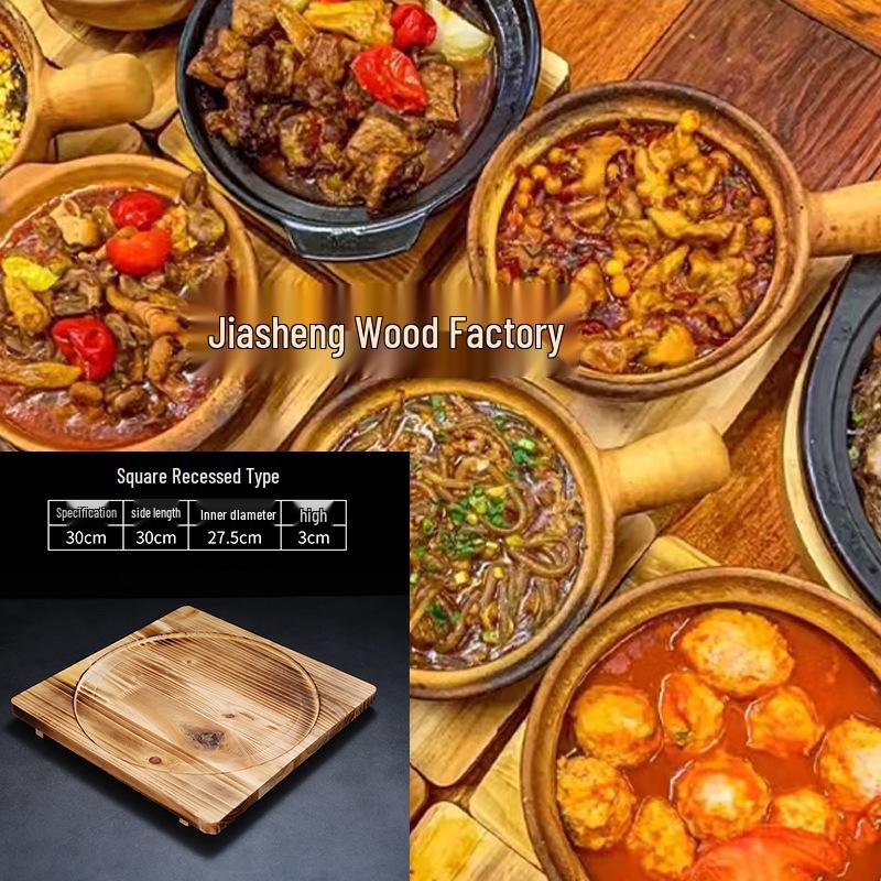 Anti-Scald Heat Insulation Mat: Clay Pot, Stone Pot, Teppanyaki Base, Wooden Charcoal Stove Tray for Commercial Use