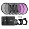 NEEWER 52mm ND Filter Kit and Lens Accessories for Universal 52mm Includes and CPL Lens and Lens Hood Cameras, ND2, ND4, ND8, UV, FLD, Filters, Cap,