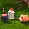 3D Halloween Small Ornaments Cute Ghost Candlestick Ornaments Halloween Ghost Tombstone  Outdoor