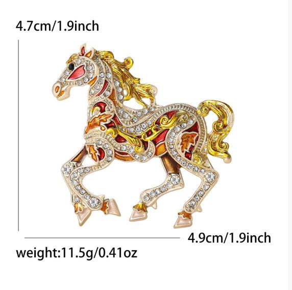 The Little Horse Brooch Is A Creative Animal Brooch With Exquisite Diamond-encrusted Accessories, A Decorative Brooch