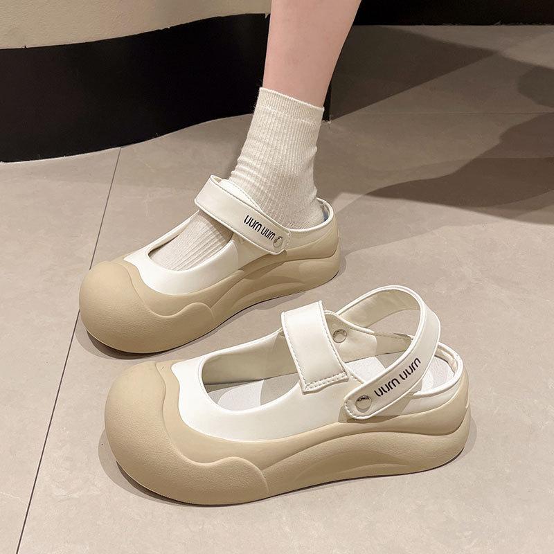 Ugly cute slippers women's summer wear cute 2025 new niche student sports Mary Jane bag head sandals hole shoes
