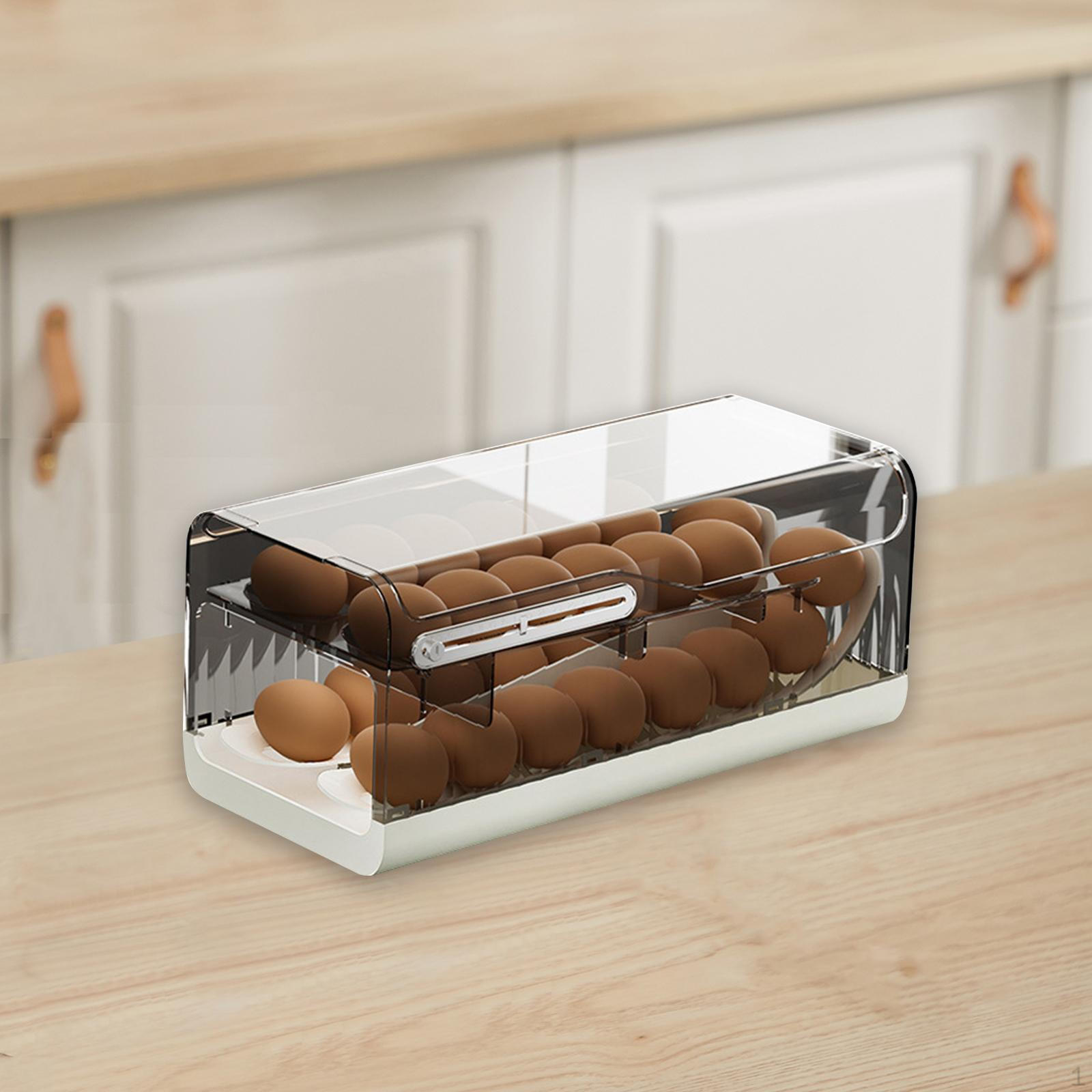 Диспенсер для яиц для холодильника автоматический роликовый лоток штабелируемый 2 слоя серый 1798₽