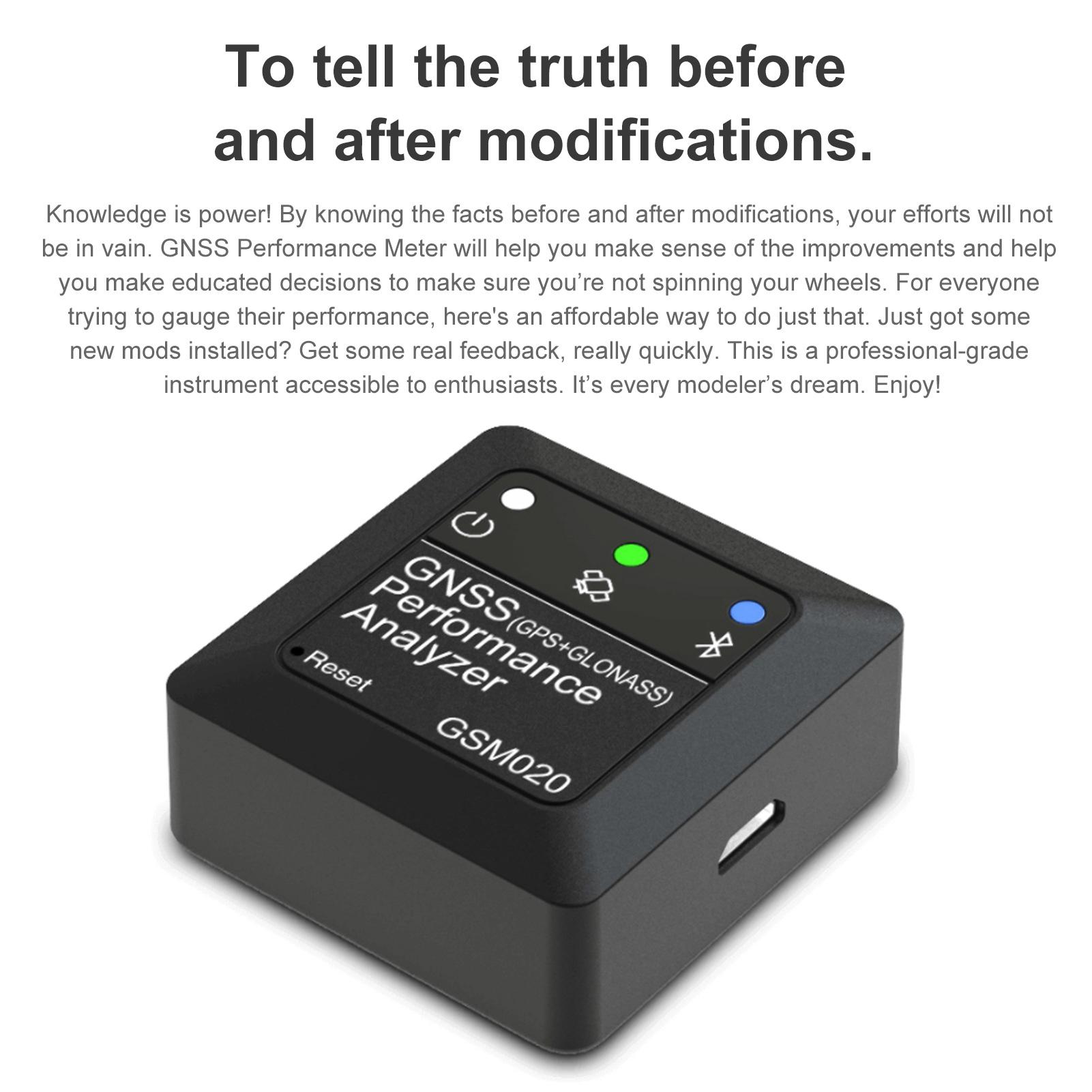

GNSS GSM020 Performance Analyzer for RC Car Airplane Helicopter Racing Drone G-force Msurement / Speed / Average Speed / Distance / High