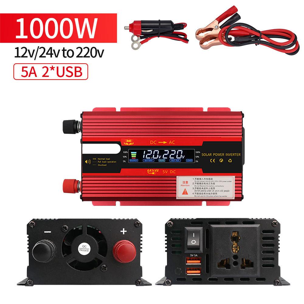 1000W/3000W/4000W/6000W High Power Universal USB Car Inverter 12v24v to 220V Household Power Converter Portable Sine Wave Inverter