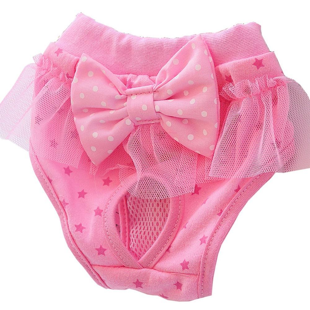 Rosa Ton Hund Periode Unterwäsche Spitze Besatz Hündin Windel Haustier Kurze Hose Indoor Tägliche Kleidung