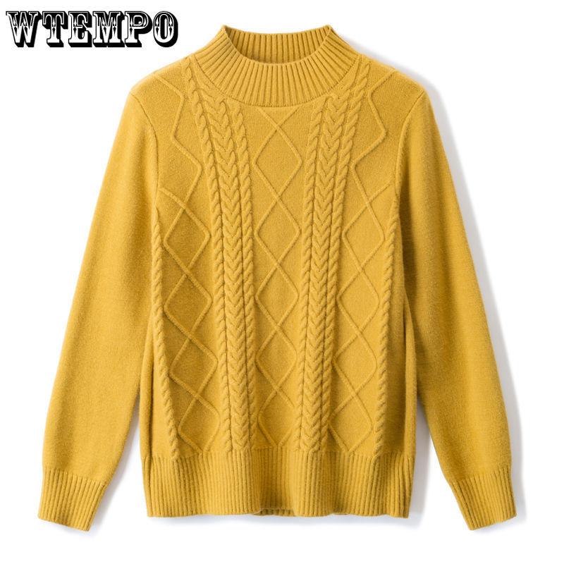 Women's Short Sweater Loose Plate-size Sweater Women's Autumn Semi-high Neck Pullover Winter Stylish Knitted Sweater