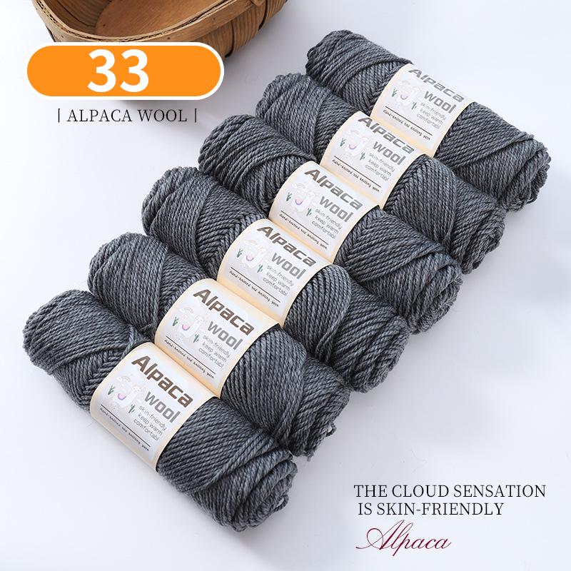 Alpaca Wool Medium Thick Yarn Ball for Hand-Knitted Cardigans, DIY Scarves, and Sweaters