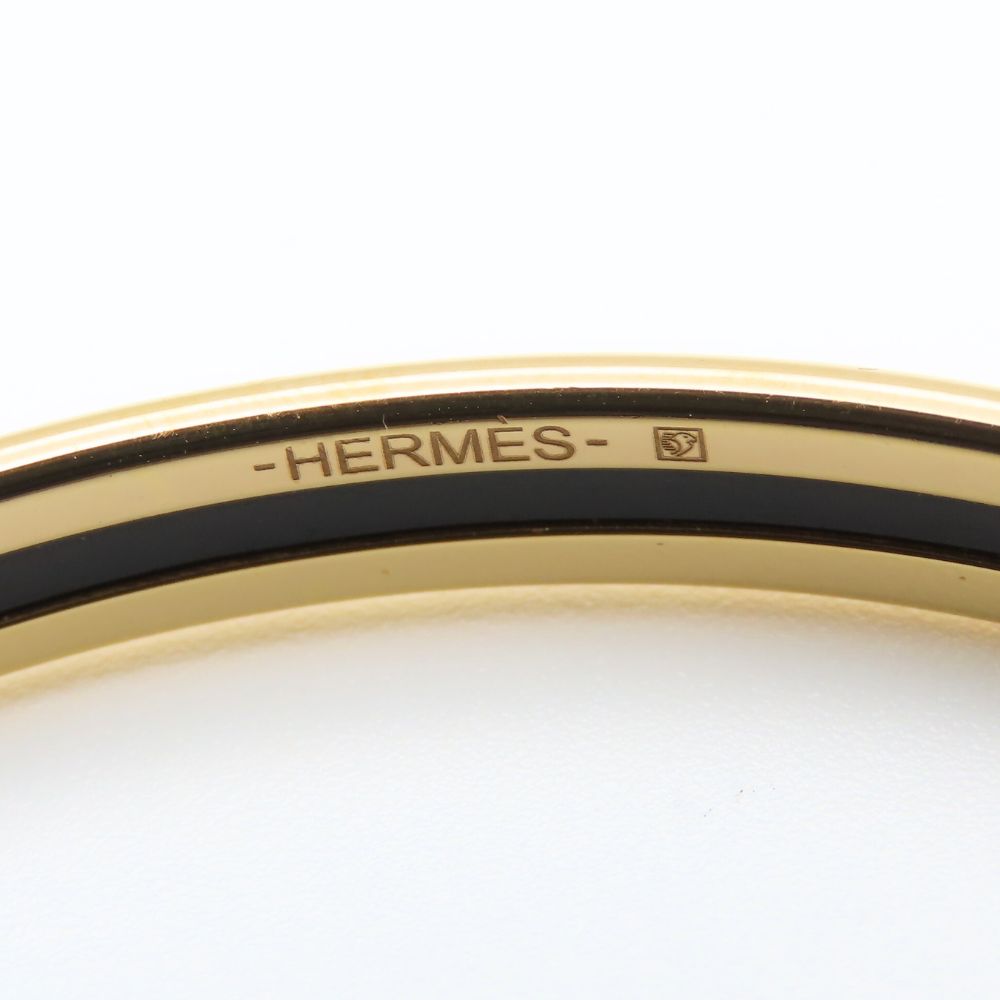Used HERMES bracelet Uni Bangle metal/enamel 11.9g blue gold plating