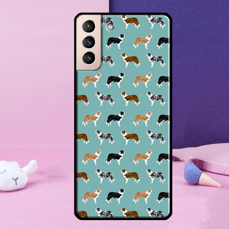 Cartoon Border Collie Phone Case For Samsung Galaxy S25 Ultra S24 Ultra S9 S10 S20 S21 S22 Plus S23 S24 FE Cover