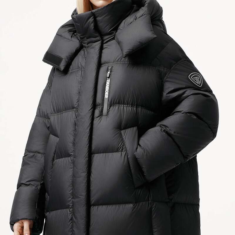 Tanboer Women's Long Goose Down Puffer Jacket with Detachable Hood TB5550830A