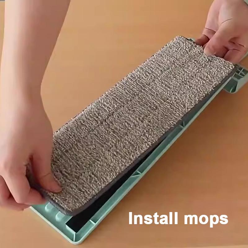 Hand free mop lazy flat mop household a mop net wet and dry moisture absorption mop