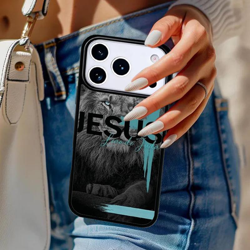 Lion Face Cross - Animal Phone Case For iPhone 17 Air 14 15 13 12 Max Cover For Apple 16e 11 Pro Max Plus Coque