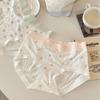 A091 Women's Colorful Candy Garden Mid-Waist Silk Briefs - Antibacterial, Breathable, Skin-Friendly.