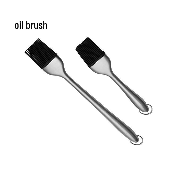 Detachable Stainless Steel Silicone Basting Brush - High Temp Resistant Seasoning & Baking Tool