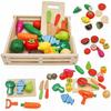 Wooden Fruits And Vegetables Set Board Box