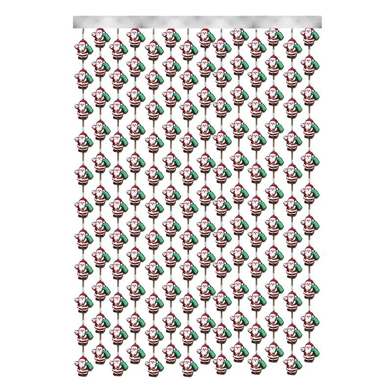 WTEMPO Christmas Snowman Santa Claus Christmas Tree Pattern Tassel Curtains Christmas Party Background Decor Props Christmas Festival Party Banners