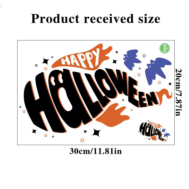 

Счастливого Хэллоуина Наклейки на дверь Жуткие наклейки на стену Декор для спальни Украшения для комнаты для вечеринки ужасов для дверей окон дома Праздничная атмосфера 20x30cm